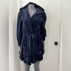 Navy blue velour robe